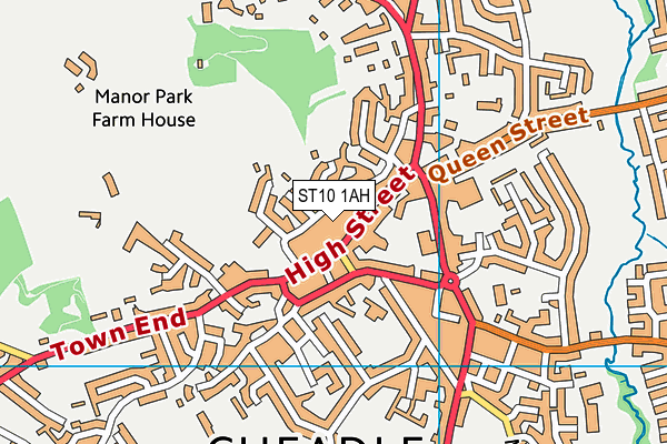 ST10 1AH map - OS VectorMap District (Ordnance Survey)