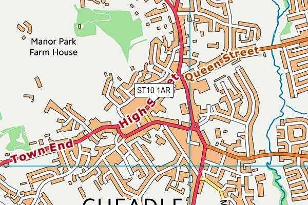 ST10 1AR map - OS VectorMap District (Ordnance Survey)