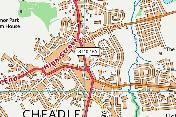 ST10 1BA map - OS VectorMap District (Ordnance Survey)