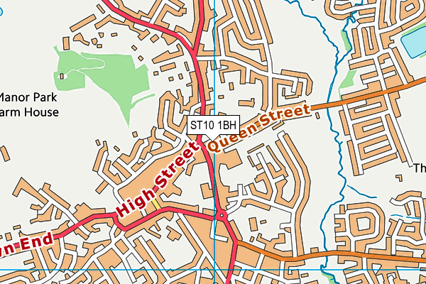 ST10 1BH map - OS VectorMap District (Ordnance Survey)