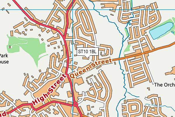 ST10 1BL map - OS VectorMap District (Ordnance Survey)