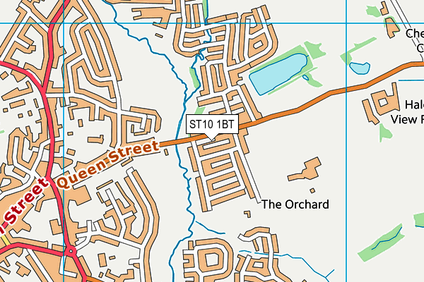 ST10 1BT map - OS VectorMap District (Ordnance Survey)