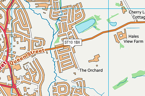ST10 1BX map - OS VectorMap District (Ordnance Survey)