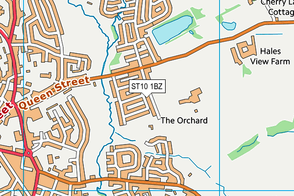 ST10 1BZ map - OS VectorMap District (Ordnance Survey)