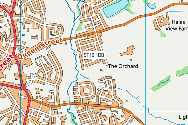 ST10 1DB map - OS VectorMap District (Ordnance Survey)