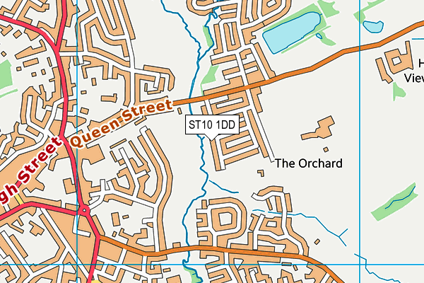 ST10 1DD map - OS VectorMap District (Ordnance Survey)