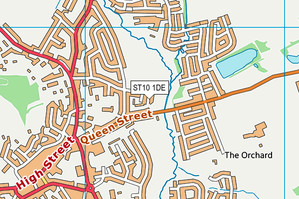 ST10 1DE map - OS VectorMap District (Ordnance Survey)