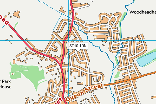 ST10 1DN map - OS VectorMap District (Ordnance Survey)