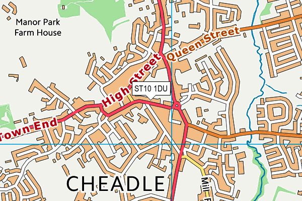 ST10 1DU map - OS VectorMap District (Ordnance Survey)