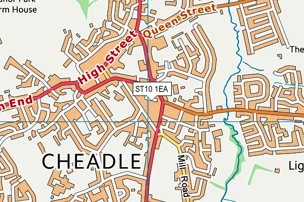 ST10 1EA map - OS VectorMap District (Ordnance Survey)