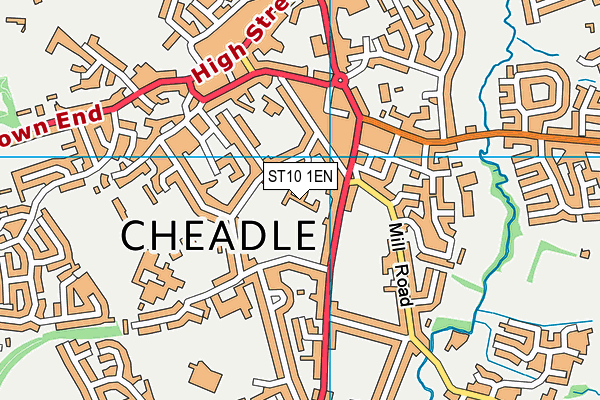 Cheadle Primary School map (ST10 1EN) - OS VectorMap District (Ordnance Survey)