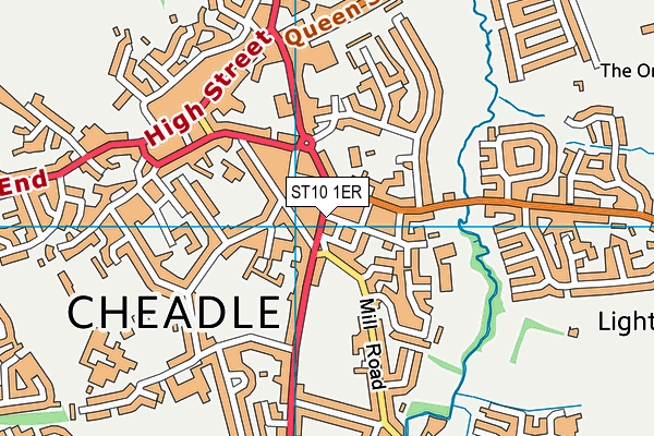 ST10 1ER map - OS VectorMap District (Ordnance Survey)