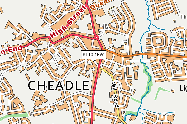 ST10 1EW map - OS VectorMap District (Ordnance Survey)