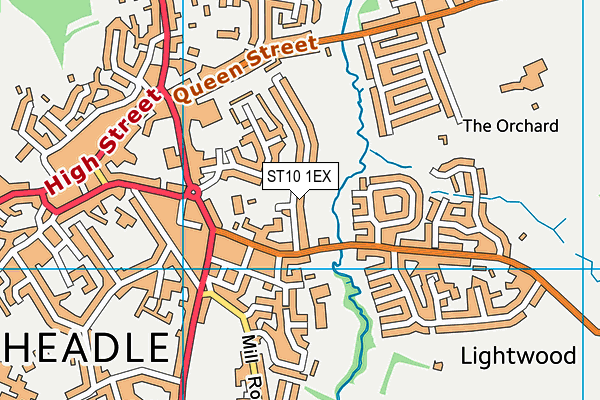 ST10 1EX map - OS VectorMap District (Ordnance Survey)