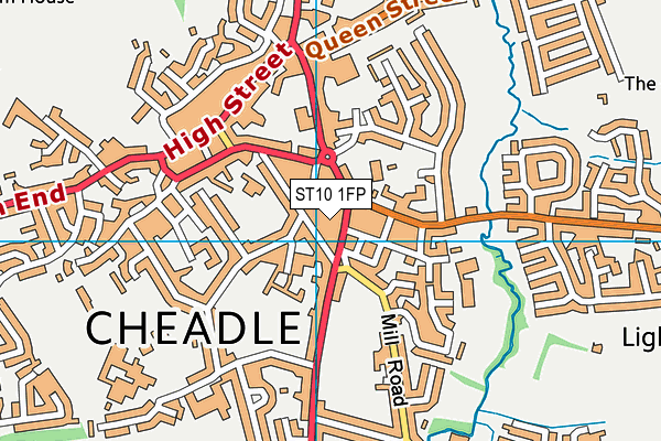 ST10 1FP map - OS VectorMap District (Ordnance Survey)