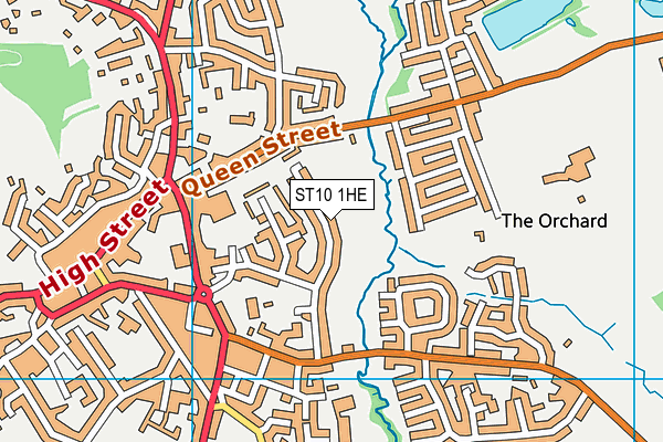 ST10 1HE map - OS VectorMap District (Ordnance Survey)