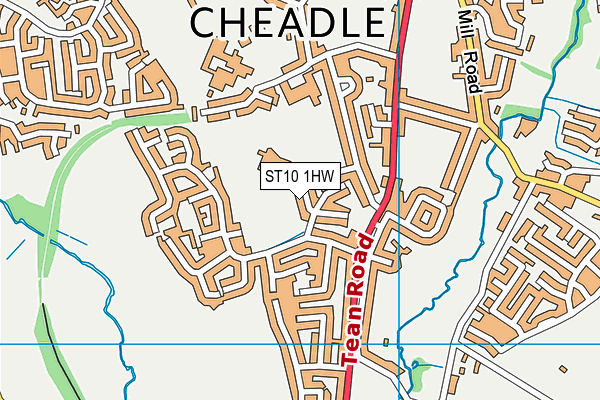 ST10 1HW map - OS VectorMap District (Ordnance Survey)