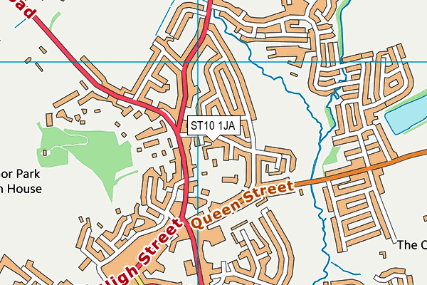 ST10 1JA map - OS VectorMap District (Ordnance Survey)