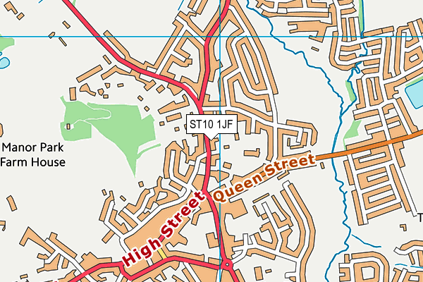 ST10 1JF map - OS VectorMap District (Ordnance Survey)