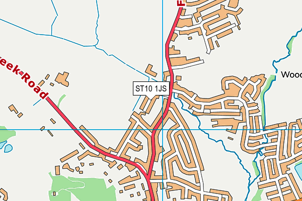 ST10 1JS map - OS VectorMap District (Ordnance Survey)