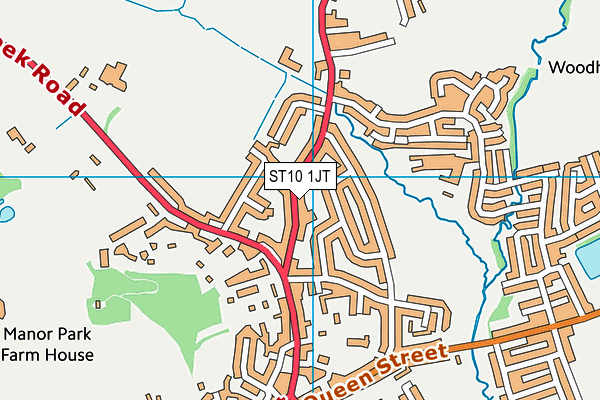 ST10 1JT map - OS VectorMap District (Ordnance Survey)