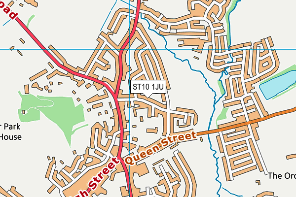 ST10 1JU map - OS VectorMap District (Ordnance Survey)