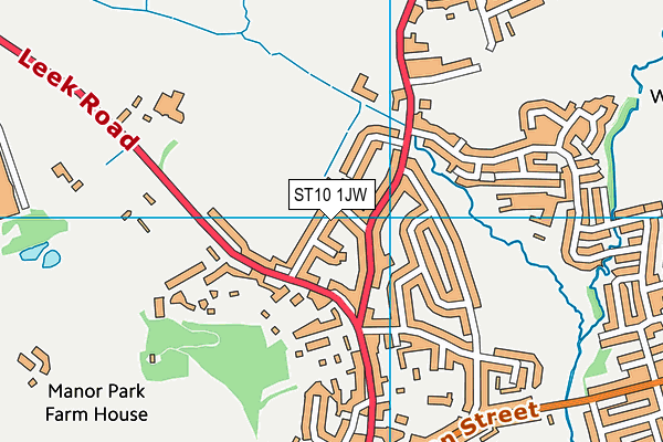 ST10 1JW map - OS VectorMap District (Ordnance Survey)