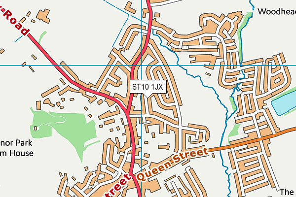 ST10 1JX map - OS VectorMap District (Ordnance Survey)