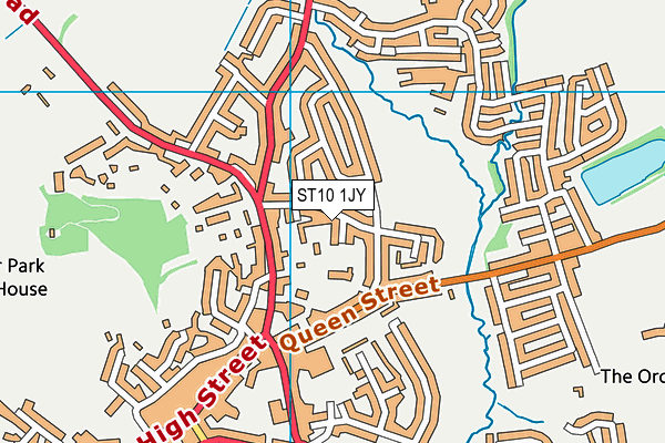 ST10 1JY map - OS VectorMap District (Ordnance Survey)