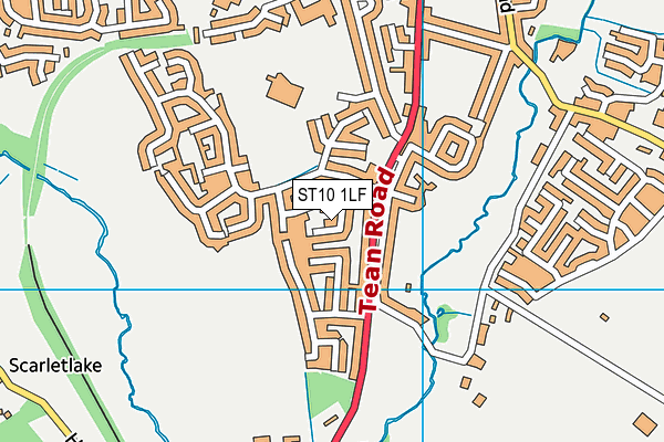 ST10 1LF map - OS VectorMap District (Ordnance Survey)