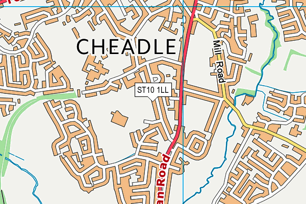 ST10 1LL map - OS VectorMap District (Ordnance Survey)