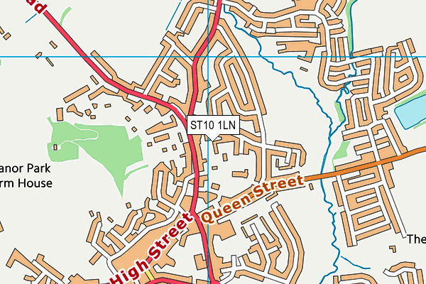 ST10 1LN map - OS VectorMap District (Ordnance Survey)