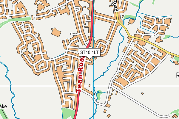 ST10 1LT map - OS VectorMap District (Ordnance Survey)