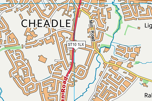 Cheadle Cricket Club map (ST10 1LX) - OS VectorMap District (Ordnance Survey)