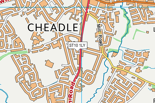 ST10 1LY map - OS VectorMap District (Ordnance Survey)