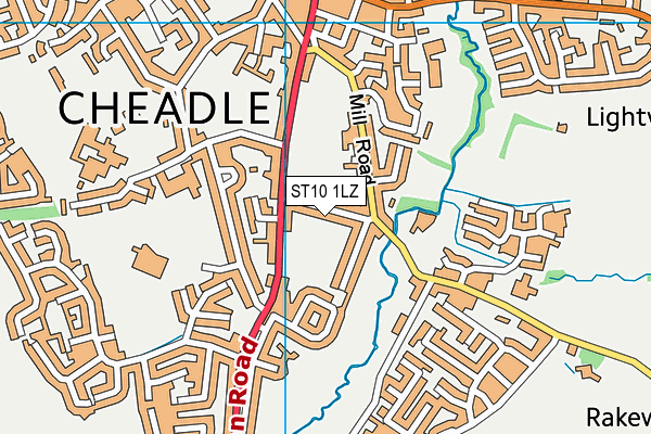 ST10 1LZ map - OS VectorMap District (Ordnance Survey)