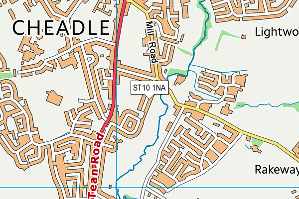 ST10 1NA map - OS VectorMap District (Ordnance Survey)