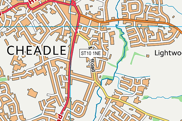 ST10 1NE map - OS VectorMap District (Ordnance Survey)