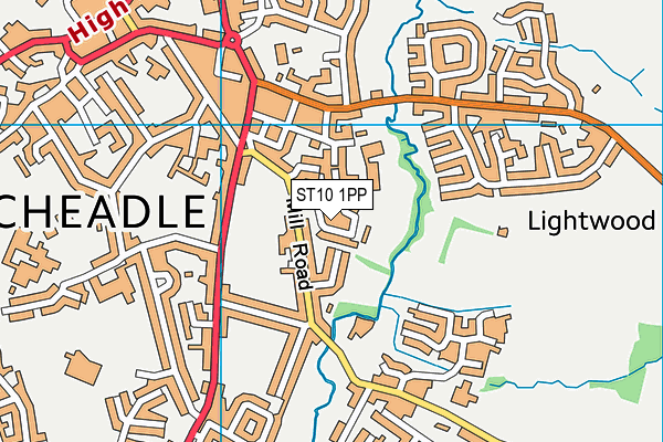 ST10 1PP map - OS VectorMap District (Ordnance Survey)