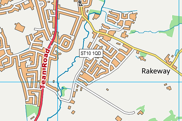 ST10 1QD map - OS VectorMap District (Ordnance Survey)