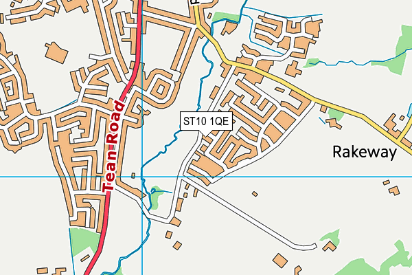 ST10 1QE map - OS VectorMap District (Ordnance Survey)