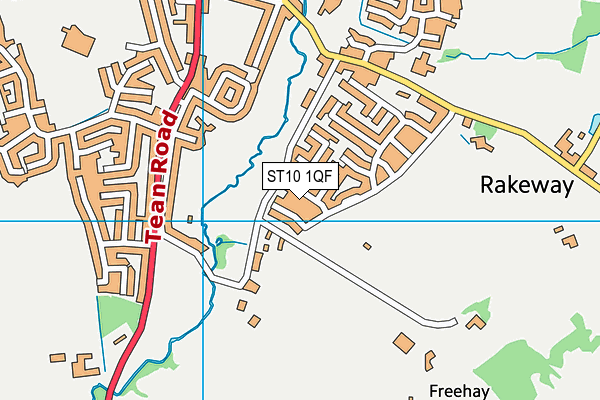 ST10 1QF map - OS VectorMap District (Ordnance Survey)