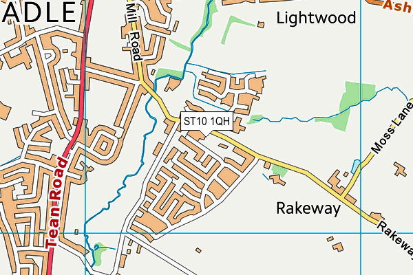 ST10 1QH map - OS VectorMap District (Ordnance Survey)
