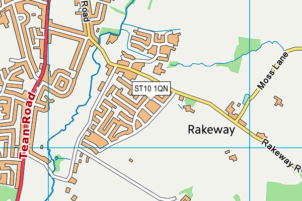 ST10 1QN map - OS VectorMap District (Ordnance Survey)