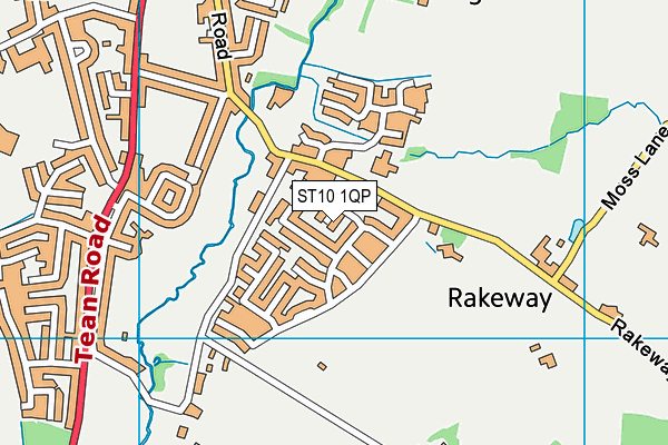 ST10 1QP map - OS VectorMap District (Ordnance Survey)