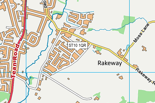 ST10 1QR map - OS VectorMap District (Ordnance Survey)