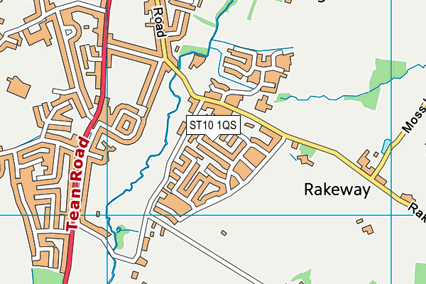 ST10 1QS map - OS VectorMap District (Ordnance Survey)