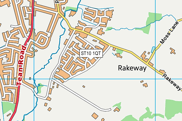 ST10 1QT map - OS VectorMap District (Ordnance Survey)