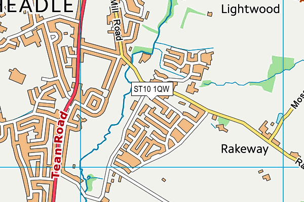 ST10 1QW map - OS VectorMap District (Ordnance Survey)