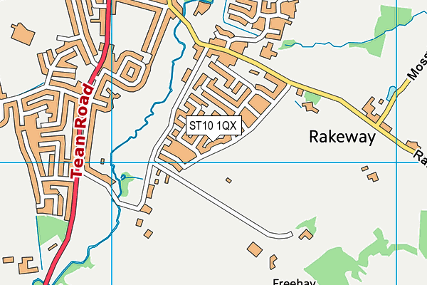 ST10 1QX map - OS VectorMap District (Ordnance Survey)